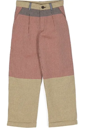 INFANTIUM VICTORIA Colour-block organic-cotton trousers