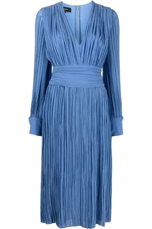 Rochas Plissé-detail midi dress