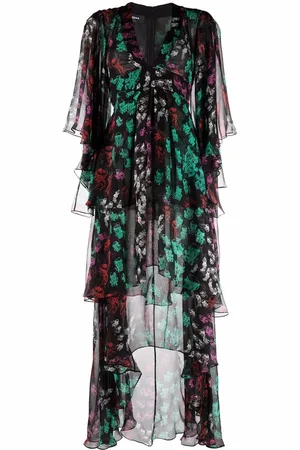 Rochas Jellyfish-print V-neck dress