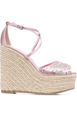 LE SILLA Crystal-embellished wedge sandals