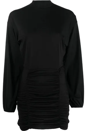Dondup Ruched funnel neck mini dress