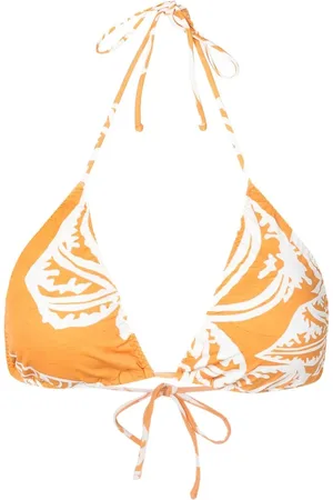 CLUBE BOSSA Leaf-print halterneck bikini-top