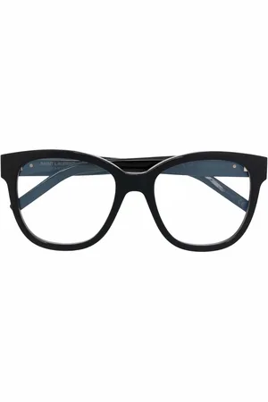 Saint Laurent Polished-effect oversize-frame glasses