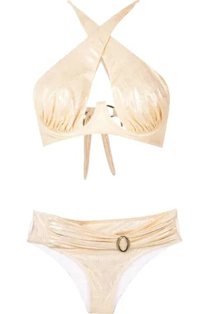 AMIR SLAMA Gathered-detail halterneck bikini