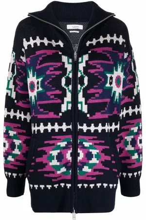 Marant Etoile Patterned intarsia-knit cardigan