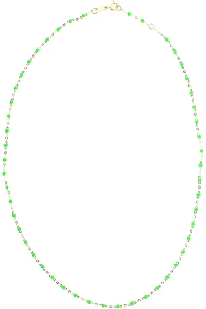 GIGI CLOZEAU 18kt yellow Classic Gigi neon green beaded necklace