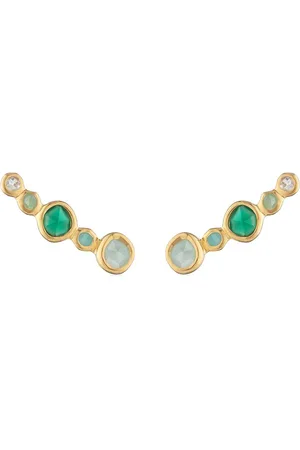 Monica Vinader 18kt vermeil Nugget embellished climber earrings