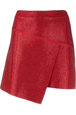 ANDREADAMO Asymmetrical crystal-studded wrap skirt