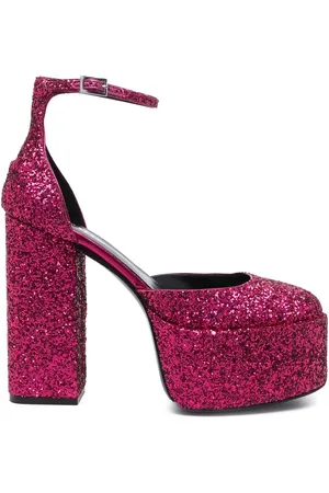 PARIS TEXAS 140mm glitter-embellished platform pumps