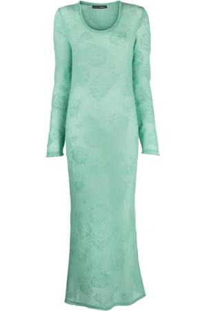Marco Rambaldi Rose-appliqué knitted maxi dress