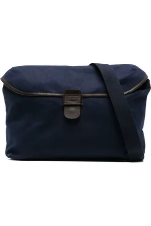 LEATHERSMITH OF LONDON Embossed-logo detail messenger bag