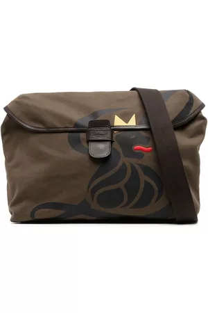 LEATHERSMITH OF LONDON Lion canvas messenger bag