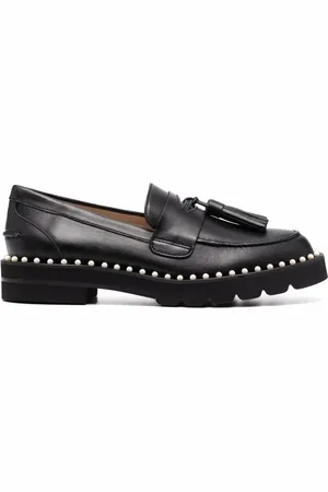Stuart Weitzman Mila pearl-embellished loafers