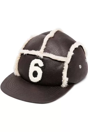 Maison Margiela Caps - Shearling-trim detail baseball cap
