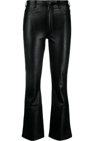Paige Flared faux-leather trousers