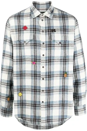 Dsquared2 Embroidered-detail plaid-check print shirt
