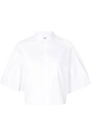 RED Valentino Pleated-sleeve detail shirt