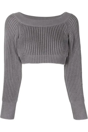 Alexander McQueen Ribbed-knit cropped sweatshirt