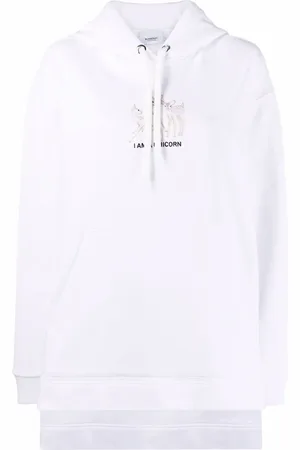 Burberry Step-hem embroidered hoodie