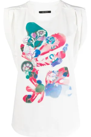 Isabel Marant Graphic-print cap-sleeve T-shirt