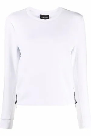 Emporio Armani Logo-trim long-sleeved sweatshirt