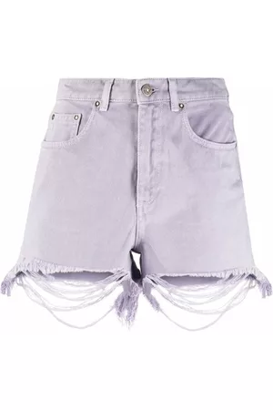 Golden Goose Ripped-hem high-waisted shorts