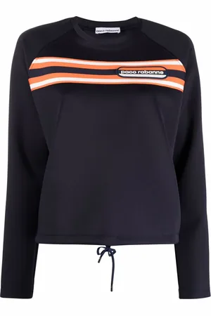 Paco rabanne Logo-patch striped sweatshirt