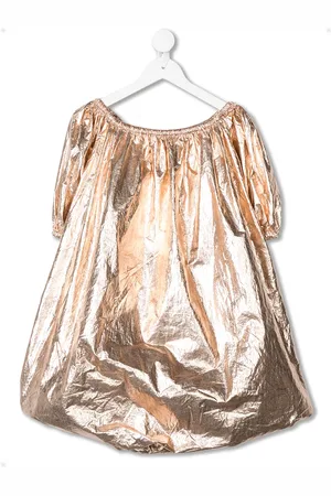 Le pandorine Wrinkled-effect metallized dress