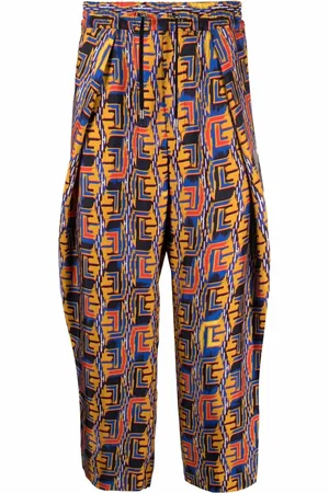 Balmain Graphic-print cropped trousers