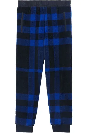 Burberry Check-pattern fleece track pants