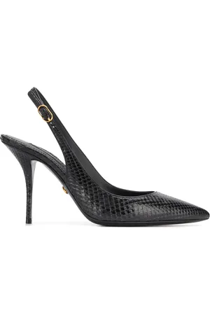 Dolce & Gabbana Tiger-print leather slingback pumps