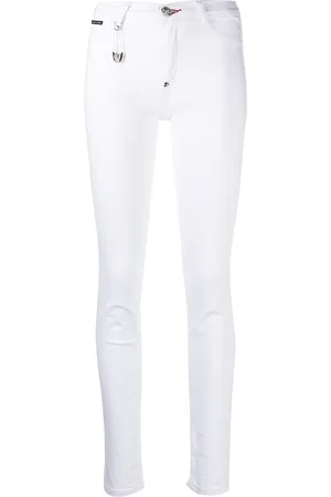 Philipp Plein High-waisted cotton jeggings