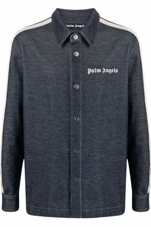 Palm Angels Denim-effect track shirt