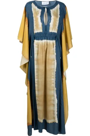 Alberta Ferretti Abstract-print drawstring kaftan