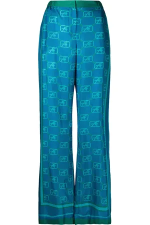 Alberta Ferretti Monogram print wide leg trousers