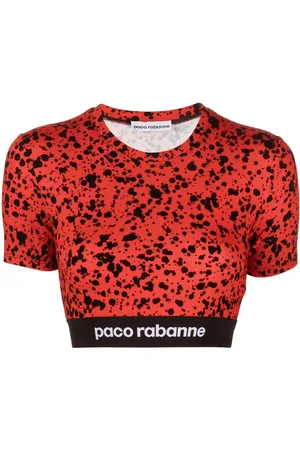 Paco rabanne Paint-splatter print jersey crop top