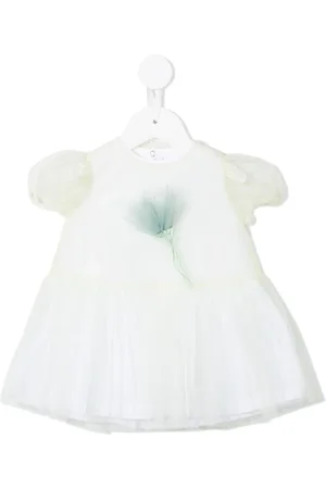 Il gufo Floral-appliqu??e short-sleeve dress