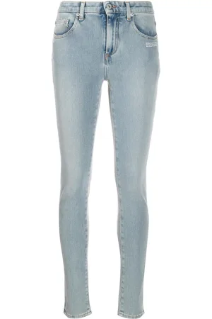 OFF-WHITE Embroidered details skinny jeans