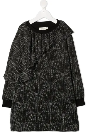 Le pandorine Glitter detail long-sleeved dress