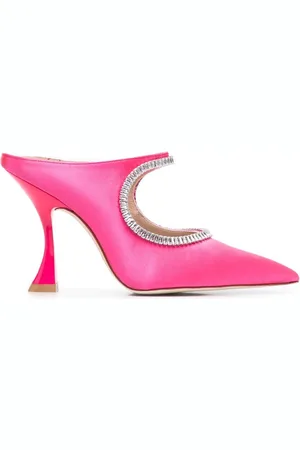 Stuart Weitzman XCurve Crystal 100mm mules