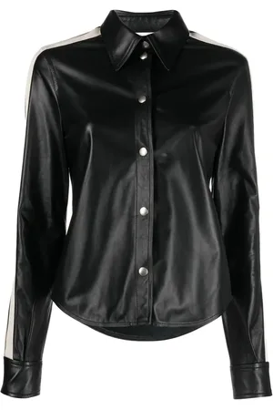 Palm Angels Striped leather shirt