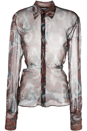 Dsquared2 Sheer paisley-print shirt
