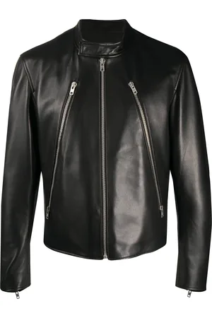 Maison Margiela Mock neck leather jacket