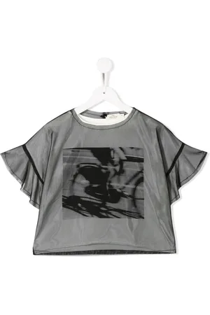 Le pandorine Graphic print tulle top