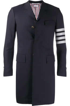 Thom Browne 4-Bar plain weave suiting overcoat