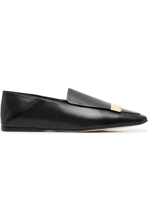 Sergio Rossi Square-toe leather loafers