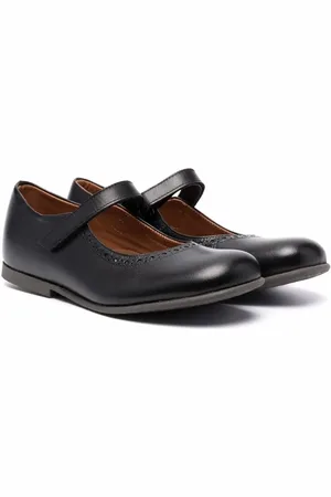 PèPè Brogue-detail leather ballerina shoes