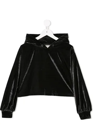 Le pandorine Velvet hooded crop top