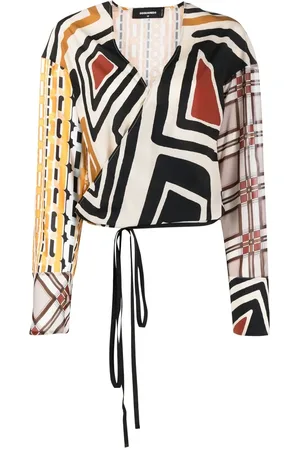 Dsquared2 Geometric-print wrap-front blouse