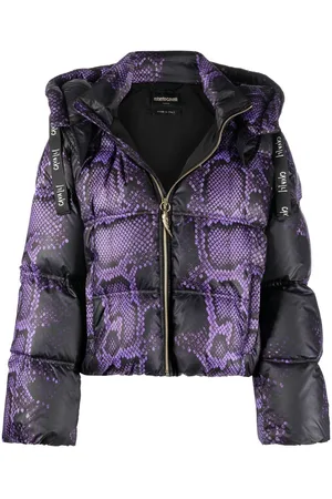 Roberto Cavalli Snake-print padded jacket